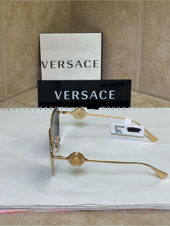 New Versace MOD2259-D 1002/87 Gold Frame Sunglasses with Grey Lenses main image 6